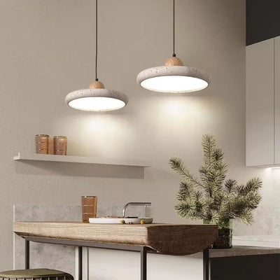 Tolaxa LumoRing. Nordic Concrete & Wood Hanging Pendant Light