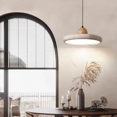 Tolaxa LumoRing. Nordic Concrete & Wood Hanging Pendant Light